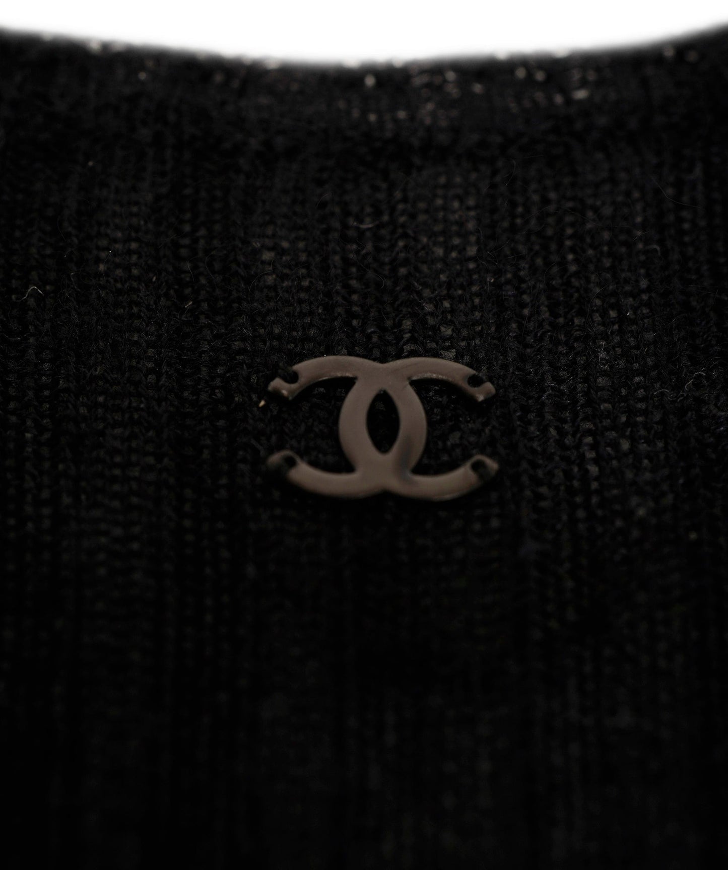 Chanel black cashmere sleeveless top AJL0234