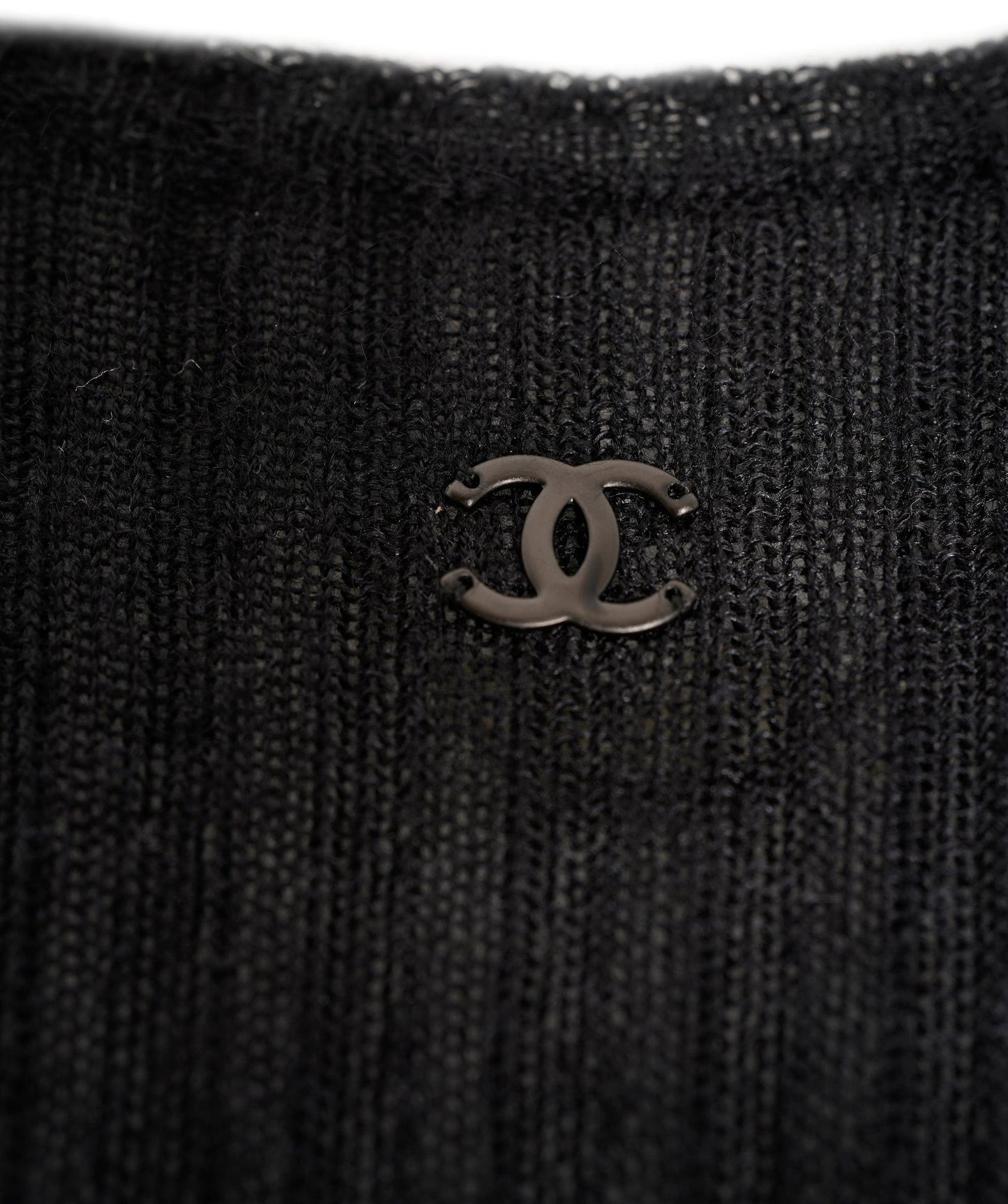 Chanel black cashmere sleeveless top AJL0234