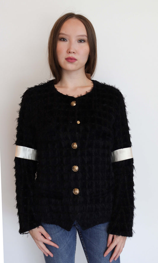 chanel  black white tweed jacket  DXBS2459