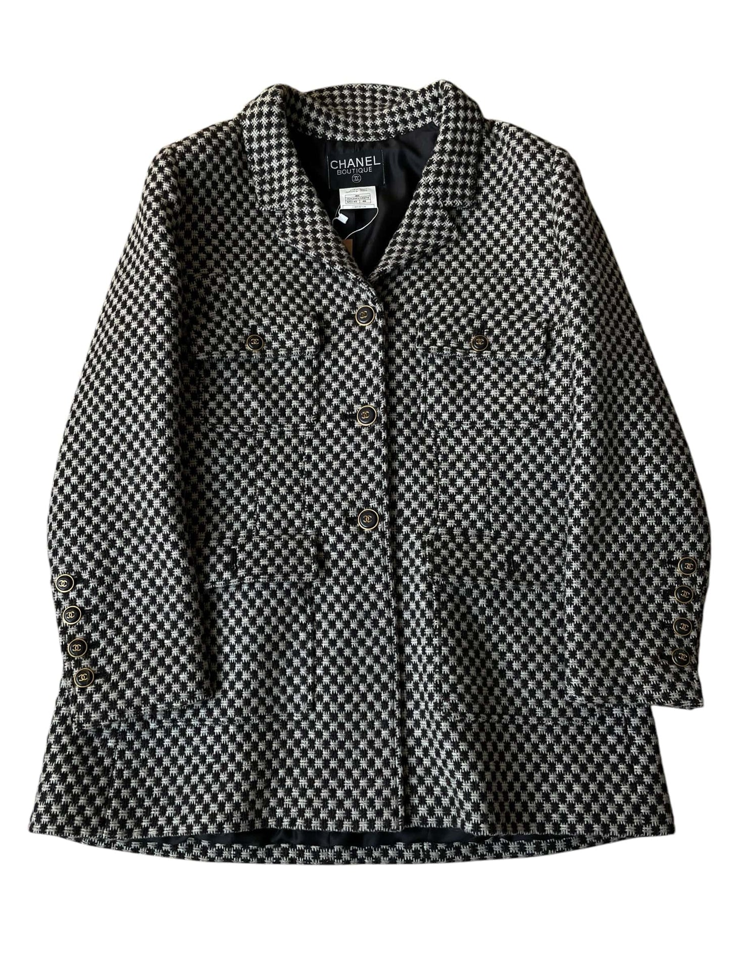 Chanel Brown Cream Herringbone Jacket 95A DXBK0345