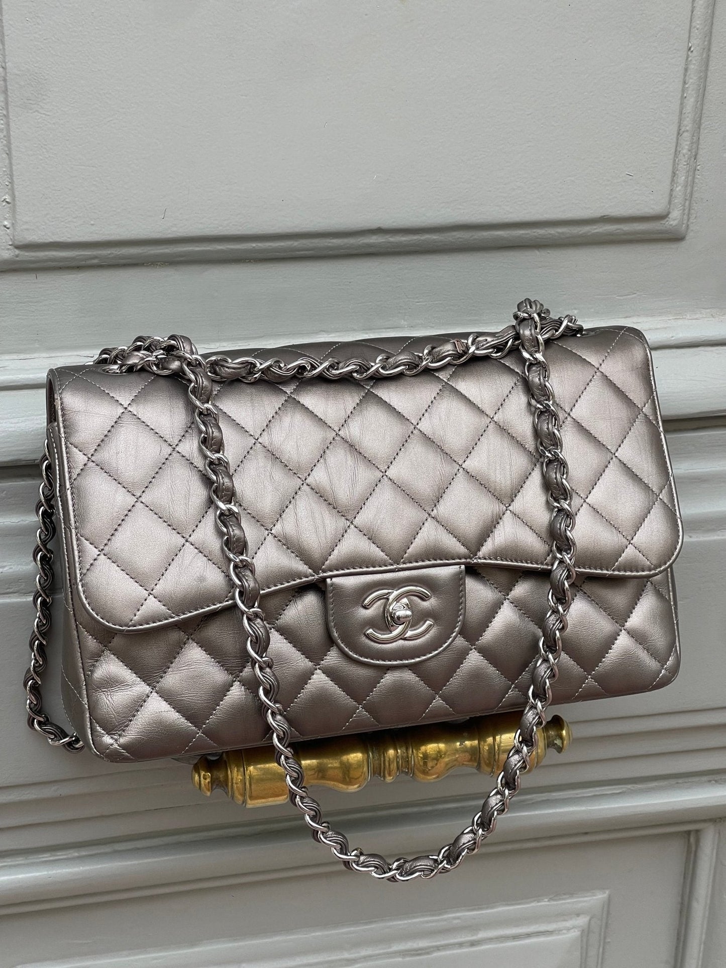 Chanel - Sac 11.12 Jumbo bronze irisé