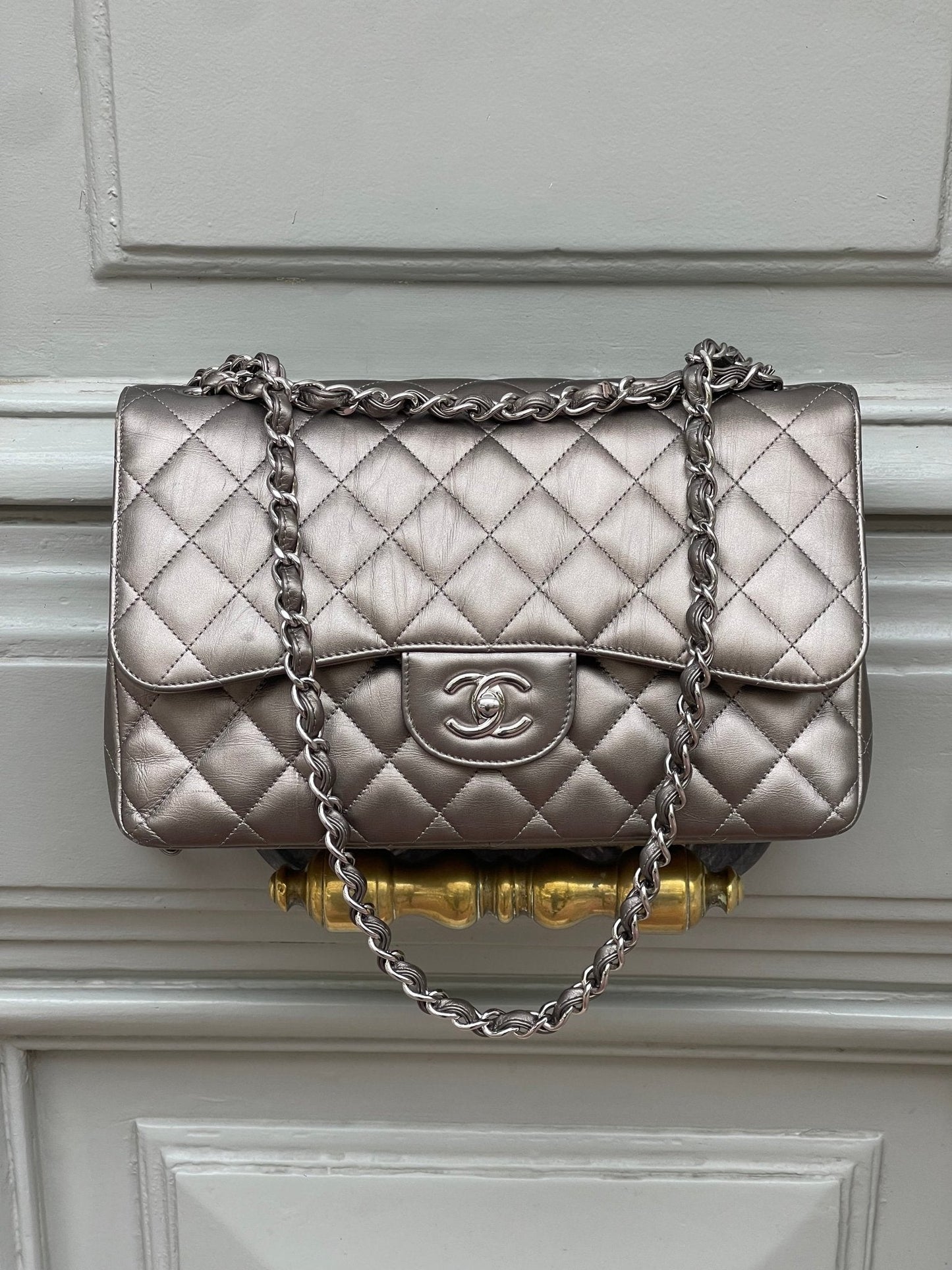 Chanel - Sac 11.12 Jumbo bronze irisé