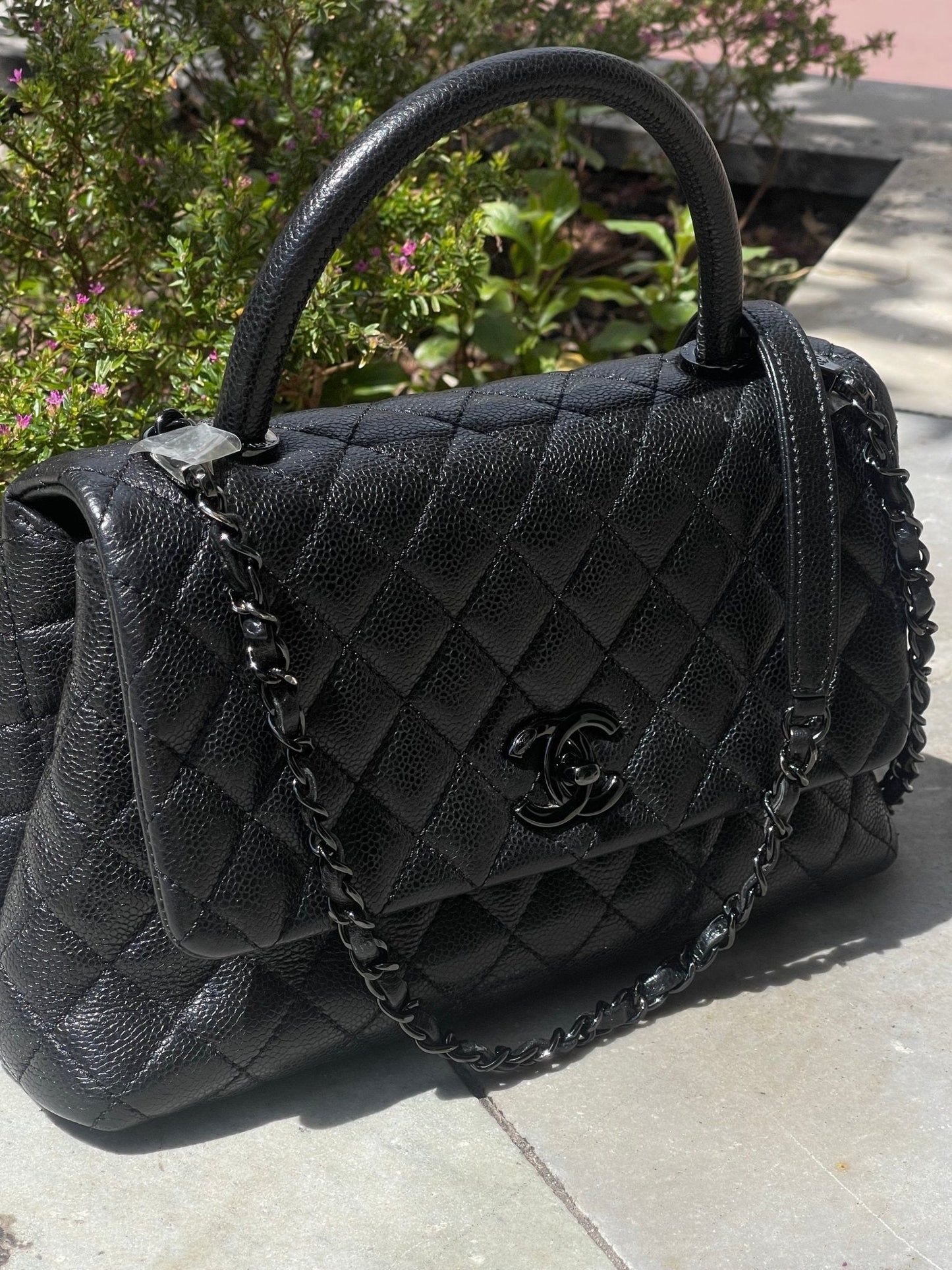 Chanel - Sac coco handle cuir caviar noir all black