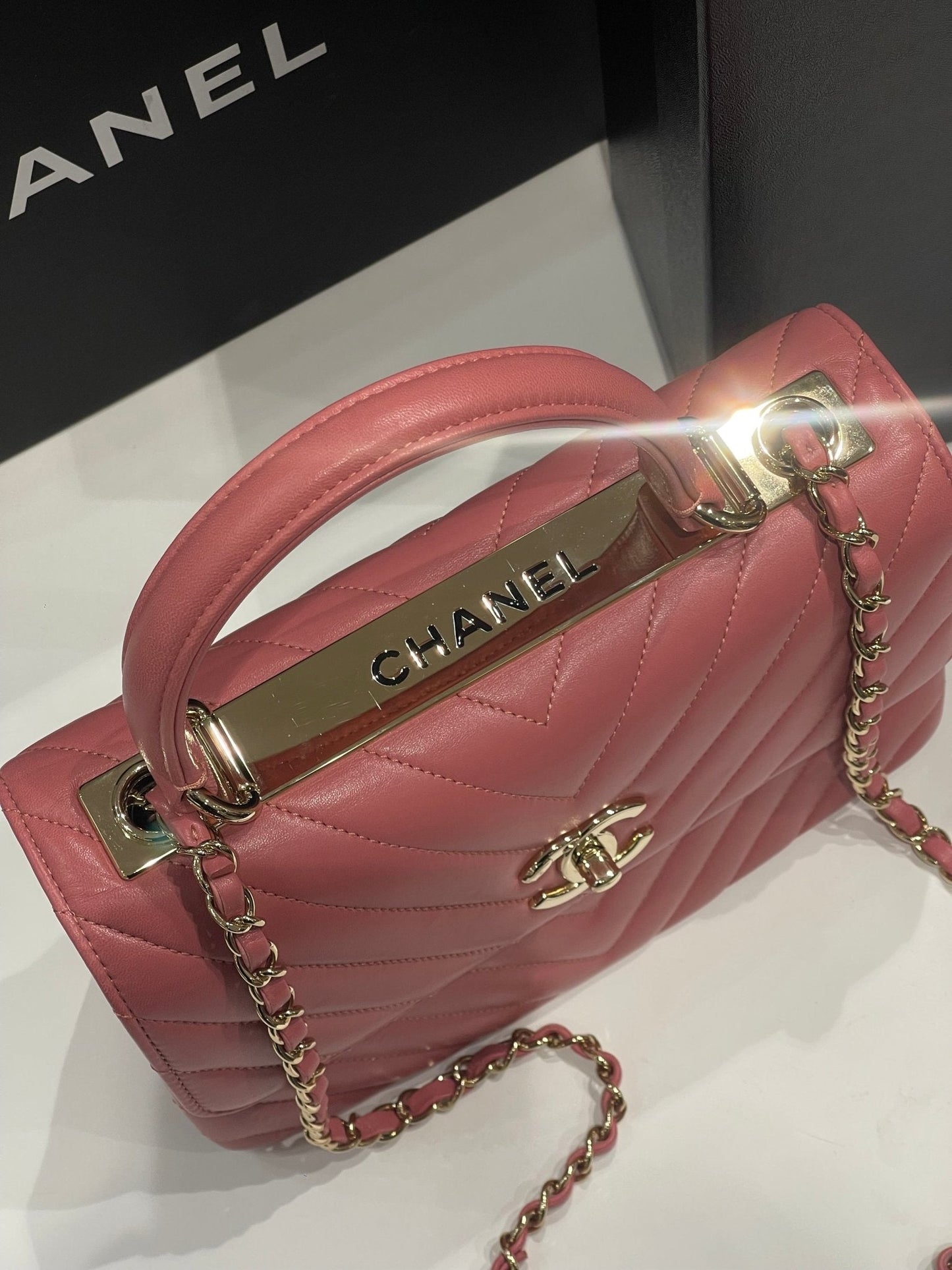 Chanel - Sac Coco Trendy vieux rose