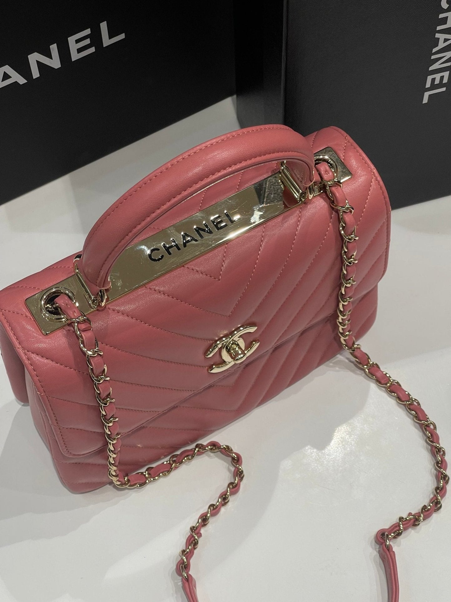 Chanel - Sac Coco Trendy vieux rose