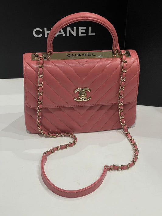 Chanel - Sac Coco Trendy vieux rose