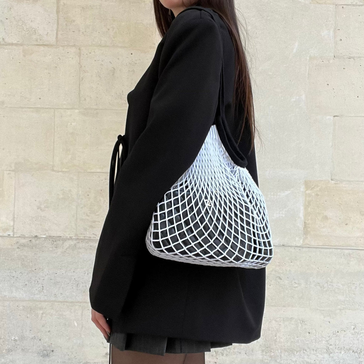 Chanel Sac filet Blanc M Sac