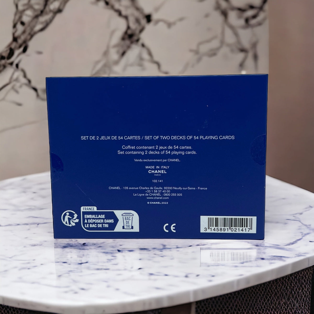 Chanel Set de 2 jeux de cartes Bleu