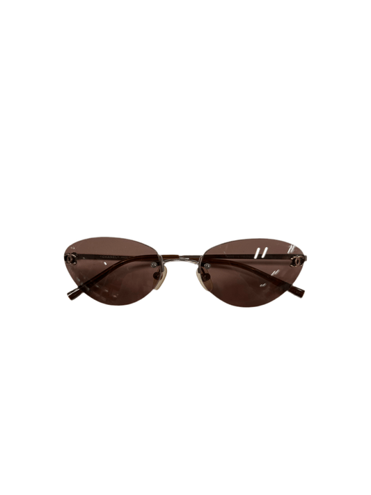 Chanel burgundy rimless sunnies 90260496