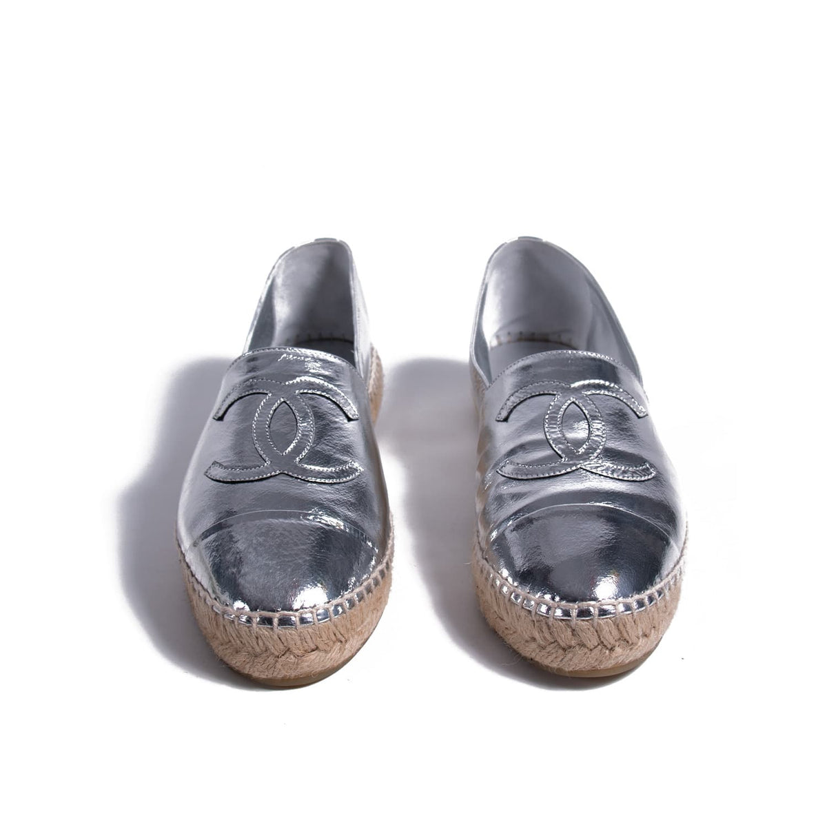 Chanel Metallic Leather CC Espadrilles