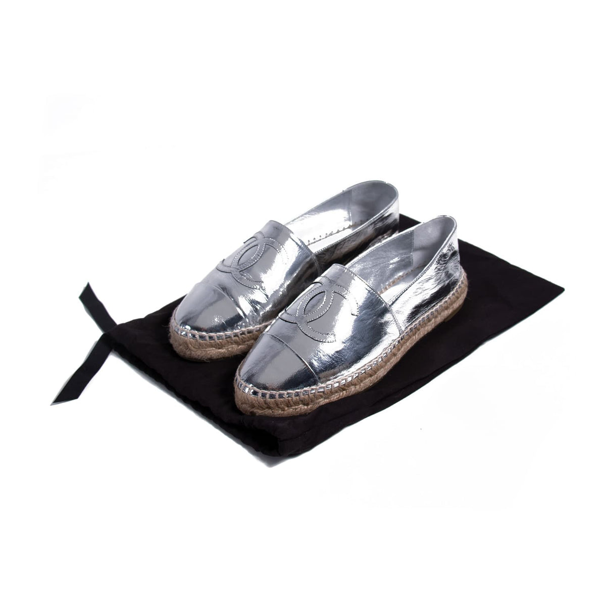 Chanel Metallic Leather CC Espadrilles