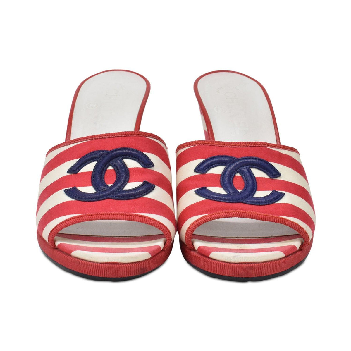 Chanel Striped Wedges - Women's 39