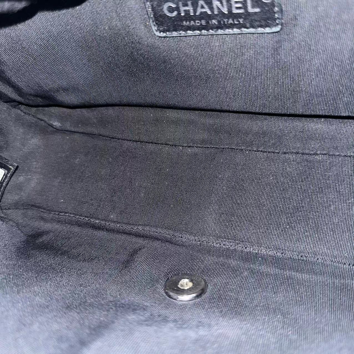 Chanel Seasonal Flap - Studded 25CM Chevron Calfskin Black Silver Hardware Series 24