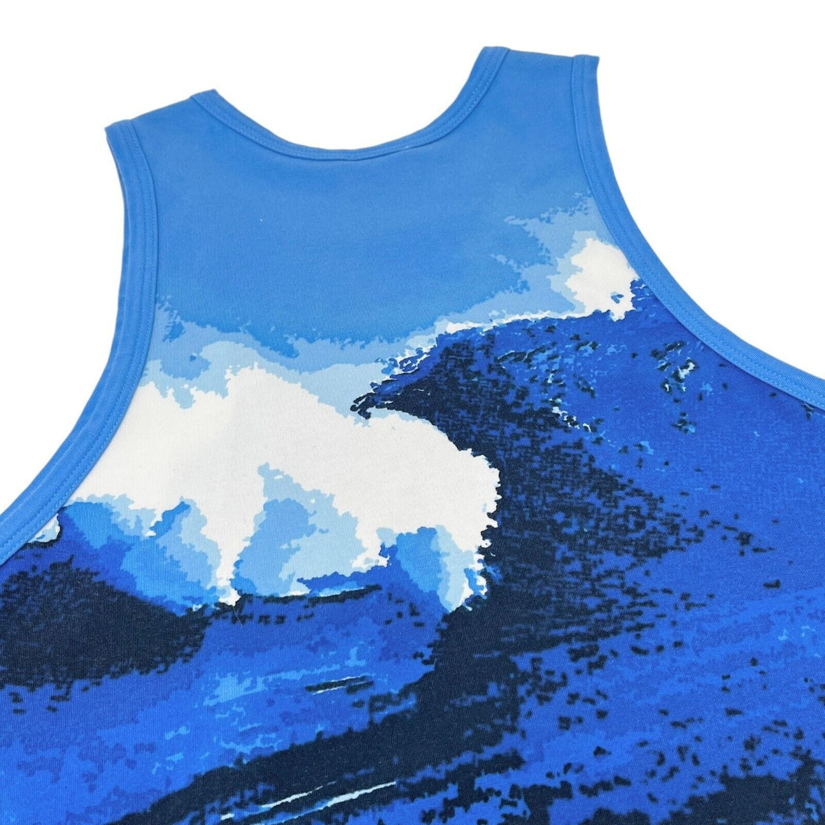 CHANEL Surf Vintage 02S CC Mark Big Logo Tank Top #42 Blue Red Cotton