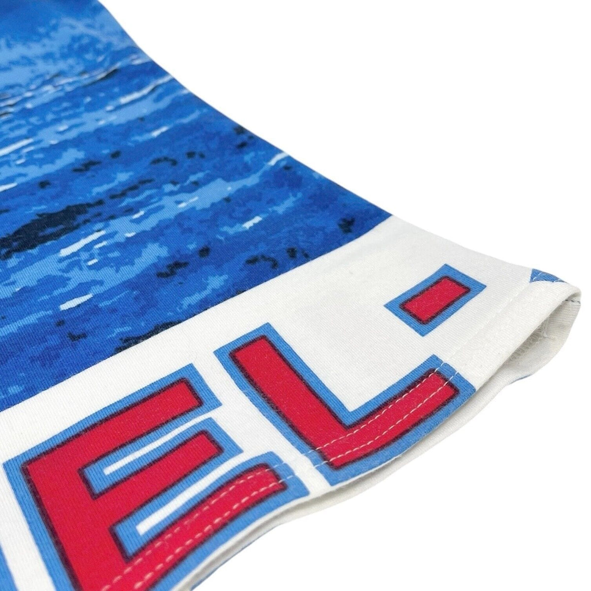 CHANEL Surf Vintage 02S CC Mark Big Logo Tank Top #42 Blue Red Cotton