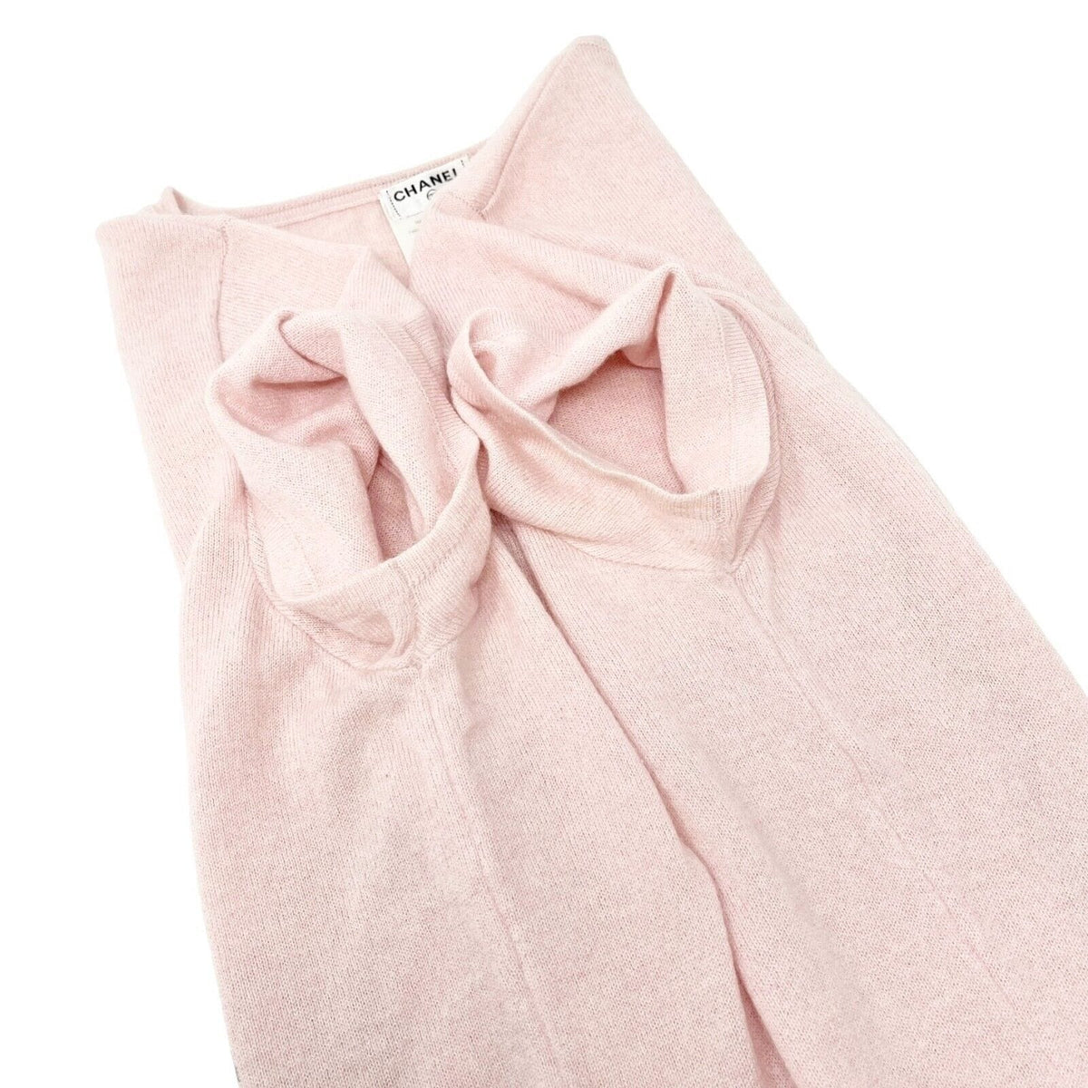 CHANEL Vintage 09C Miami CC Mark Logo Knit Sweater Top #42 Cashmere Pink