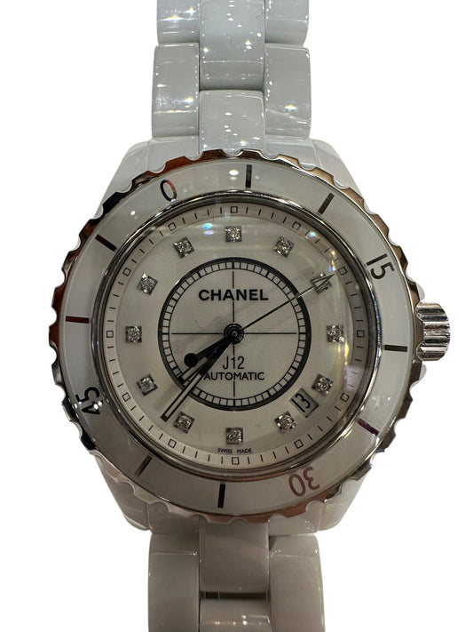 Chanel J12 White Ceramic Watch with Diamonds 36mm