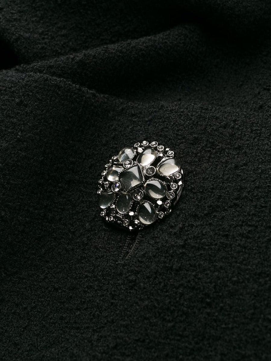 Black Wool Knit Coat