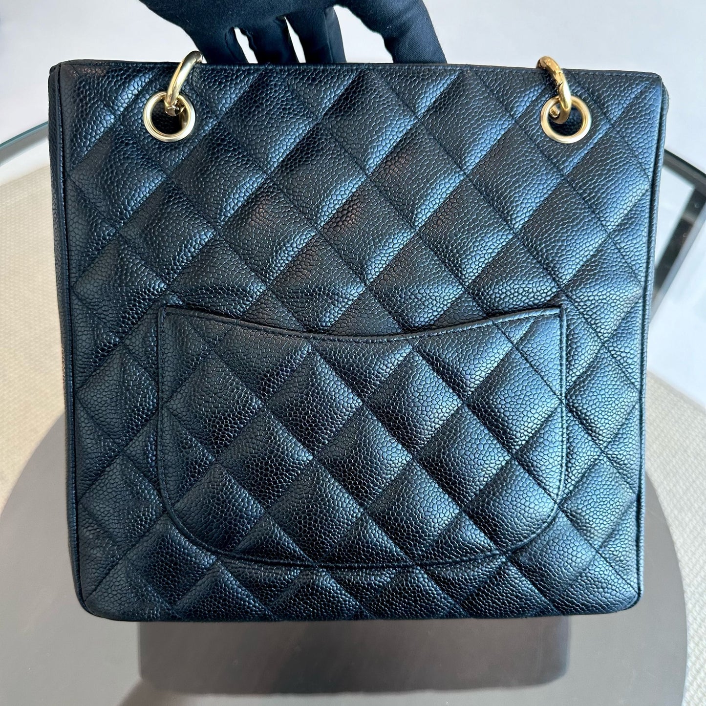 Caviar PST Petite Shopping Tote Black GHW No 11