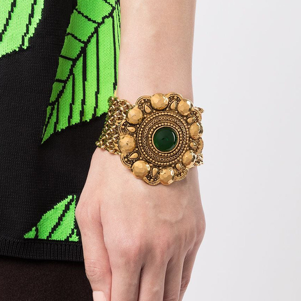 Top Quality Chanel Gemstone-Embellished Chain Bracelet