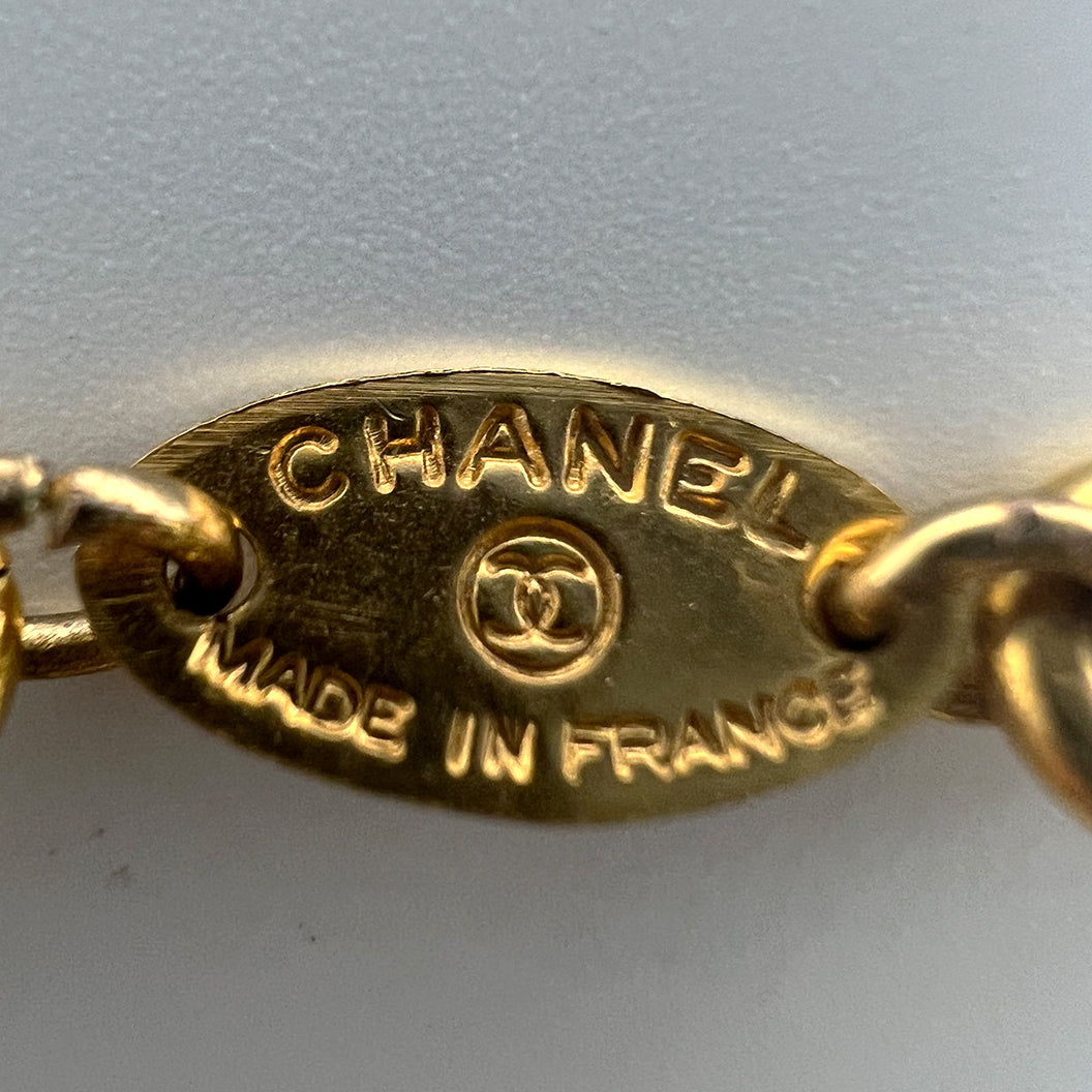 Top Quality Chanel Green Camellia Dangle Necklace
