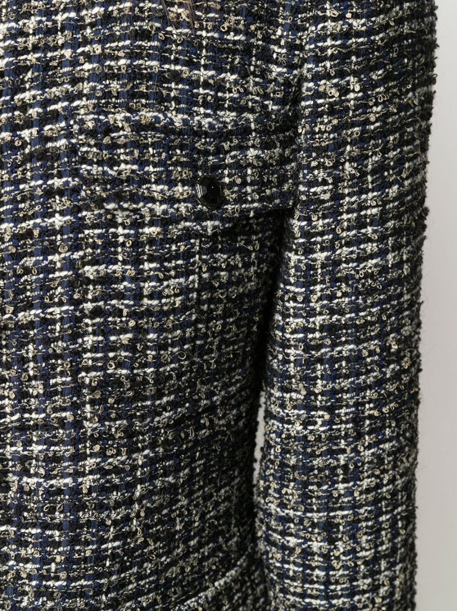 Navy Bouclé Tweed Jacket