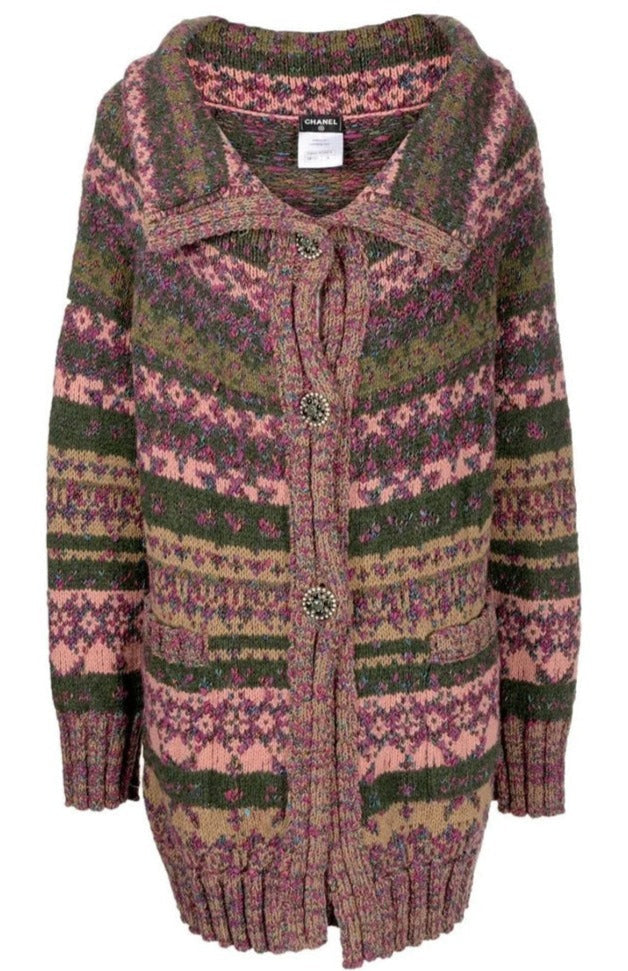 Intarsia Knit Cardigan