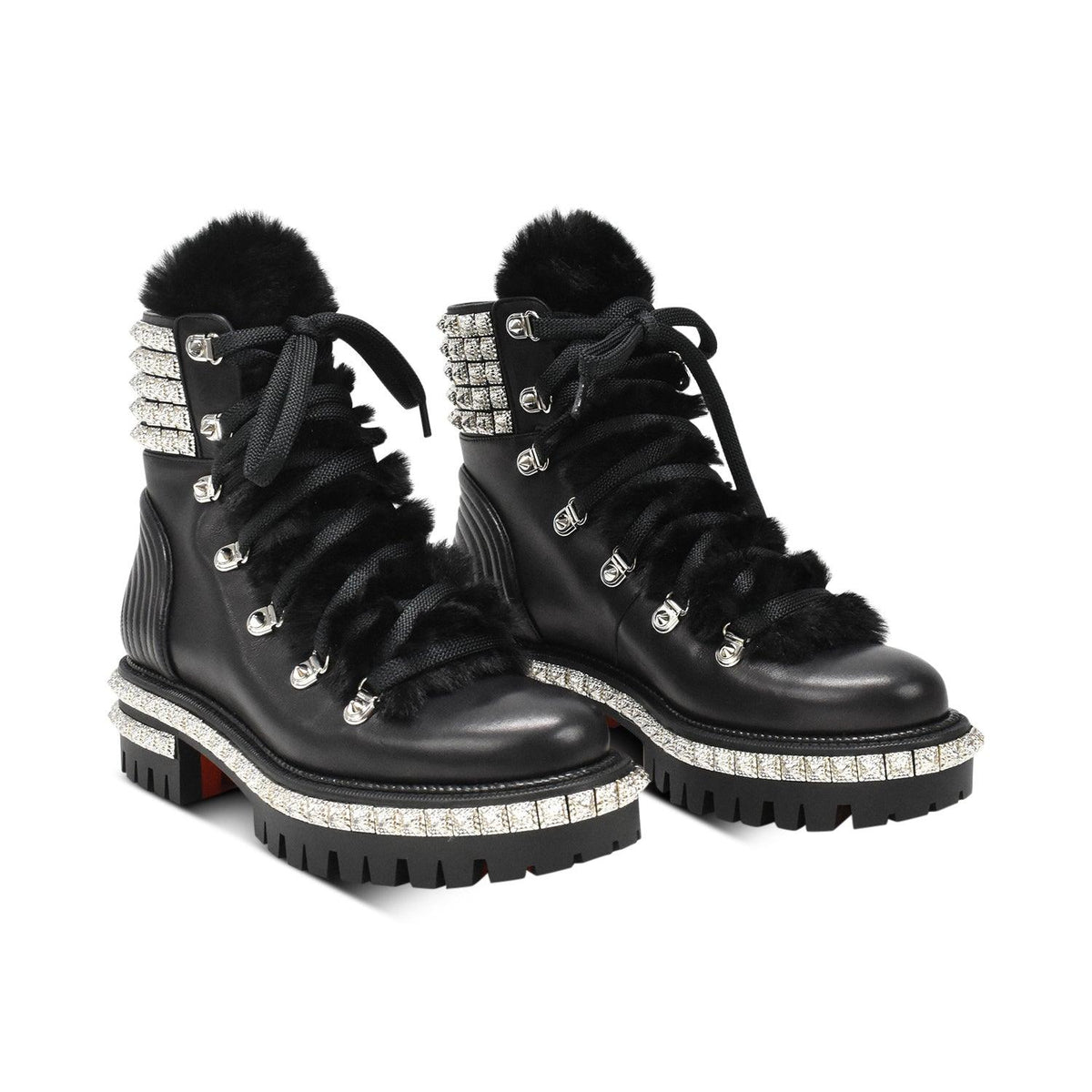 Christian Louboutin 'Yetti Donna Fur Spike' Boots - Women's 37