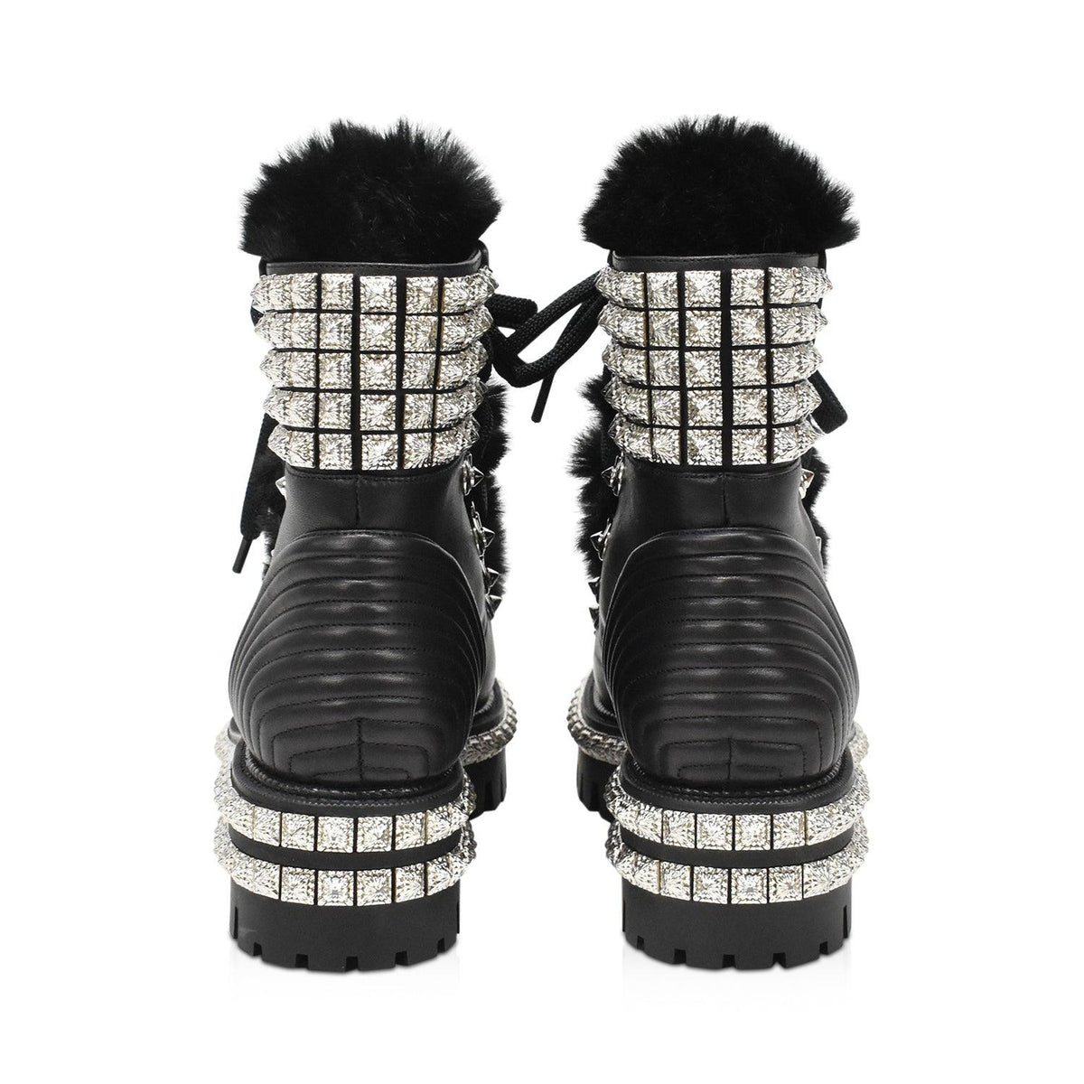 Christian Louboutin 'Yetti Donna Fur Spike' Boots - Women's 37