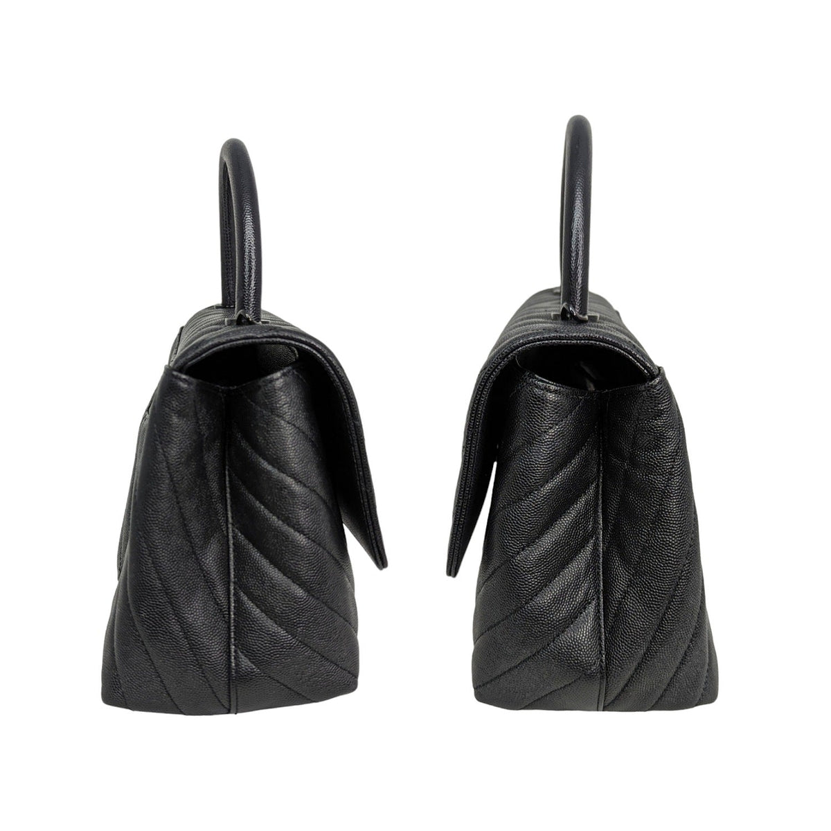 Chanel Medium Chevron So Black Coco Handle Bag