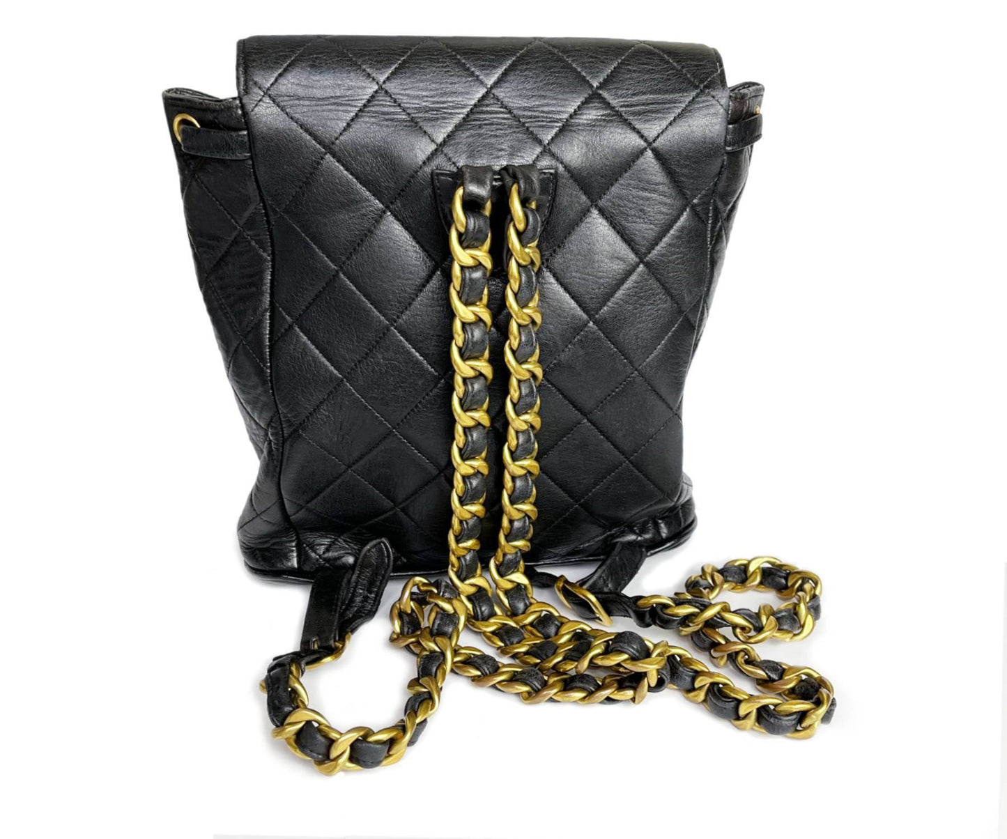 CHANEL Vintage Classic Black Double CC Turnlock Backpack Bag