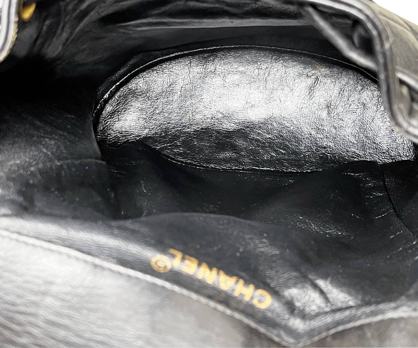 CHANEL Vintage Classic Black Double CC Turnlock Backpack Bag