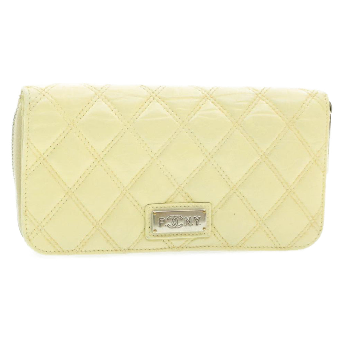 Top Quality Chanel Matelasse Zippy Long Wallet Beige CC Auth cr619