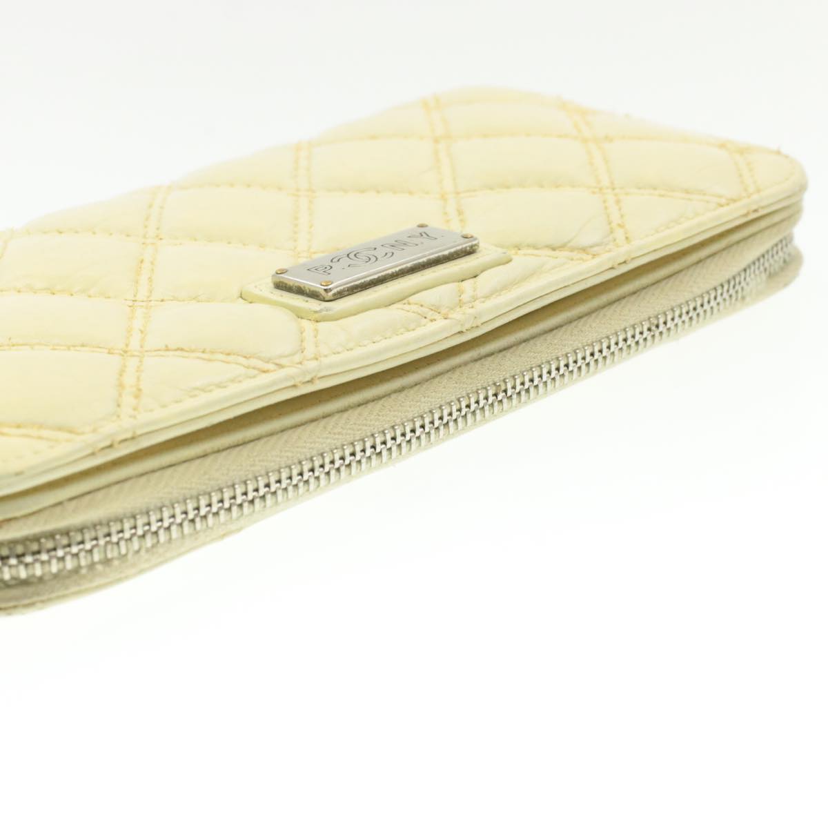 Top Quality Chanel Matelasse Zippy Long Wallet Beige CC Auth cr619