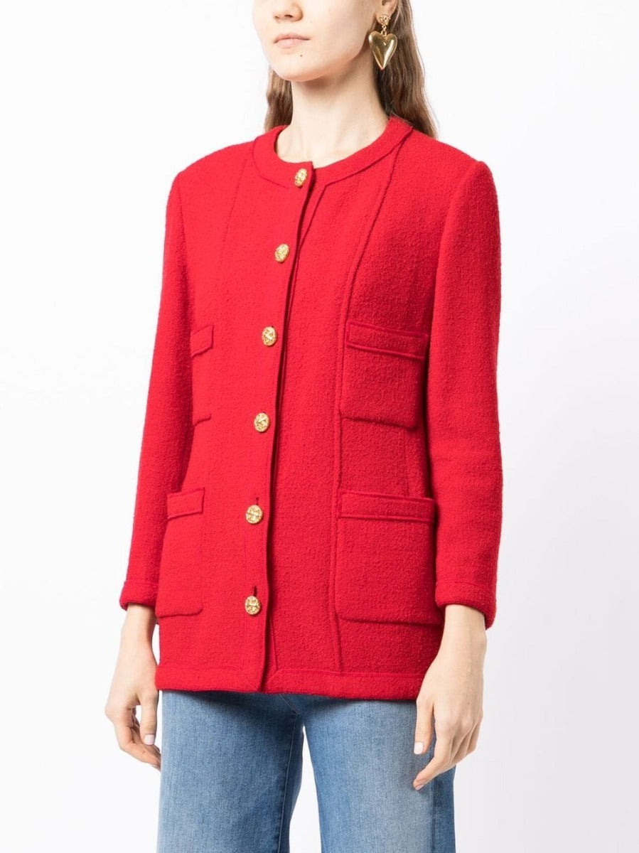Red Round-Neck Jacket