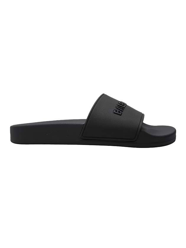 Luxury Balenciaga  Women's Logo Slide Slippers Black