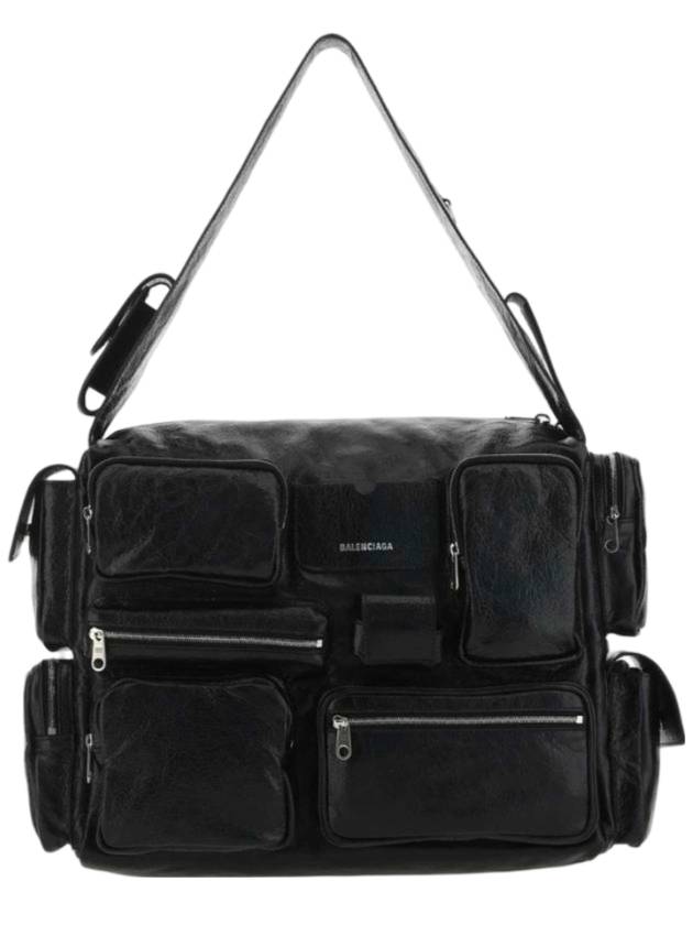 Luxury Balenciaga  Superbusy Large Shoulder Bag Black