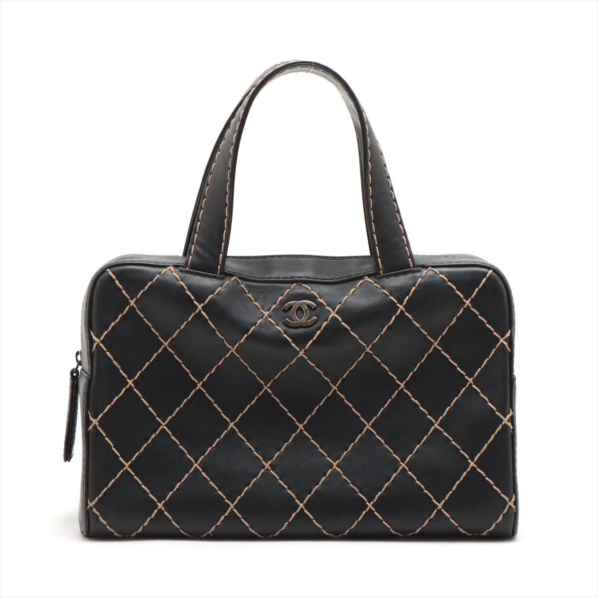 Chanel Wild Stitch  Handbag Black Gummetal G  6th