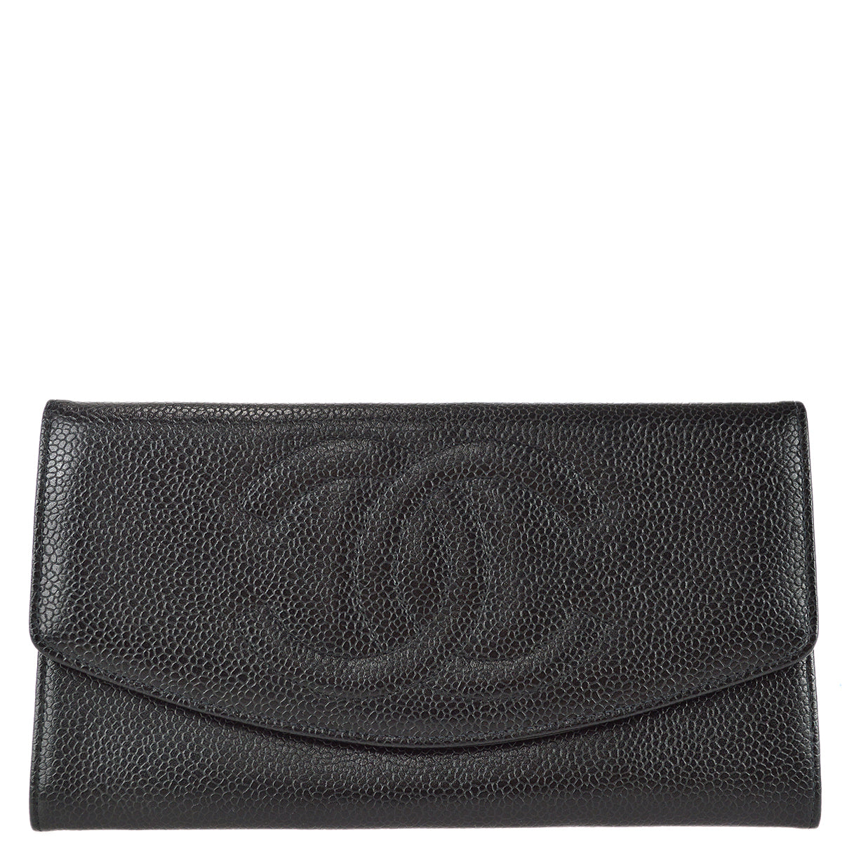 Chanel 1997-1999 Timeless Long Wallet Black Caviar