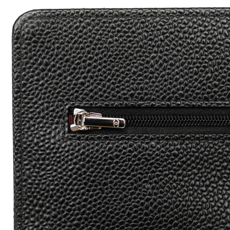Chanel Matrases Coco  Chain Shoulder Wallet Black Caviar S  Chanel