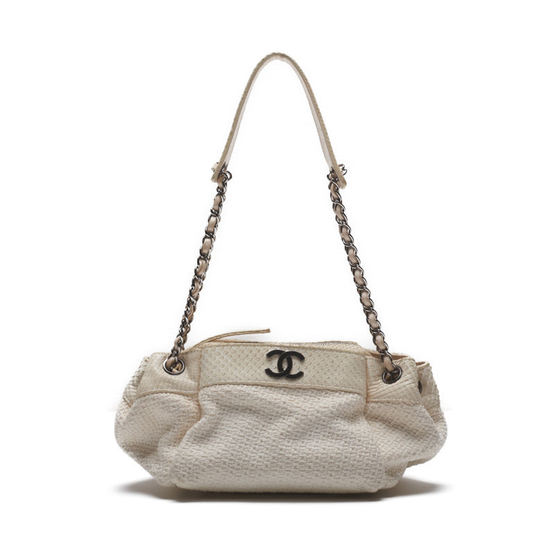 CHANEL 【CHANEL】 Coco Chantrot LinenPython White (Silver G ) Tote Bag   Bag  Hybrid Bag 【 Ship】 Jaipur Yogyakarta Online