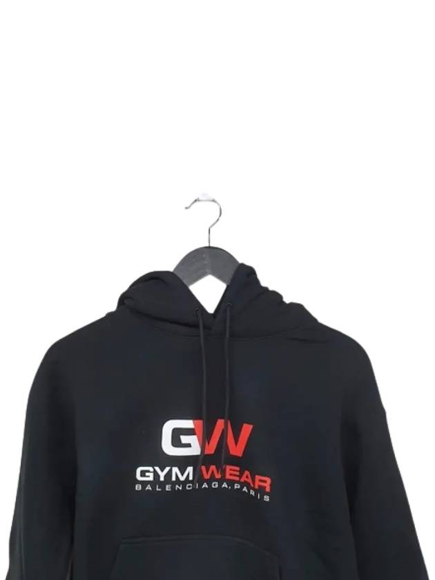 Luxury Balenciaga  Gymwear Logo Cotton Hoodie Black