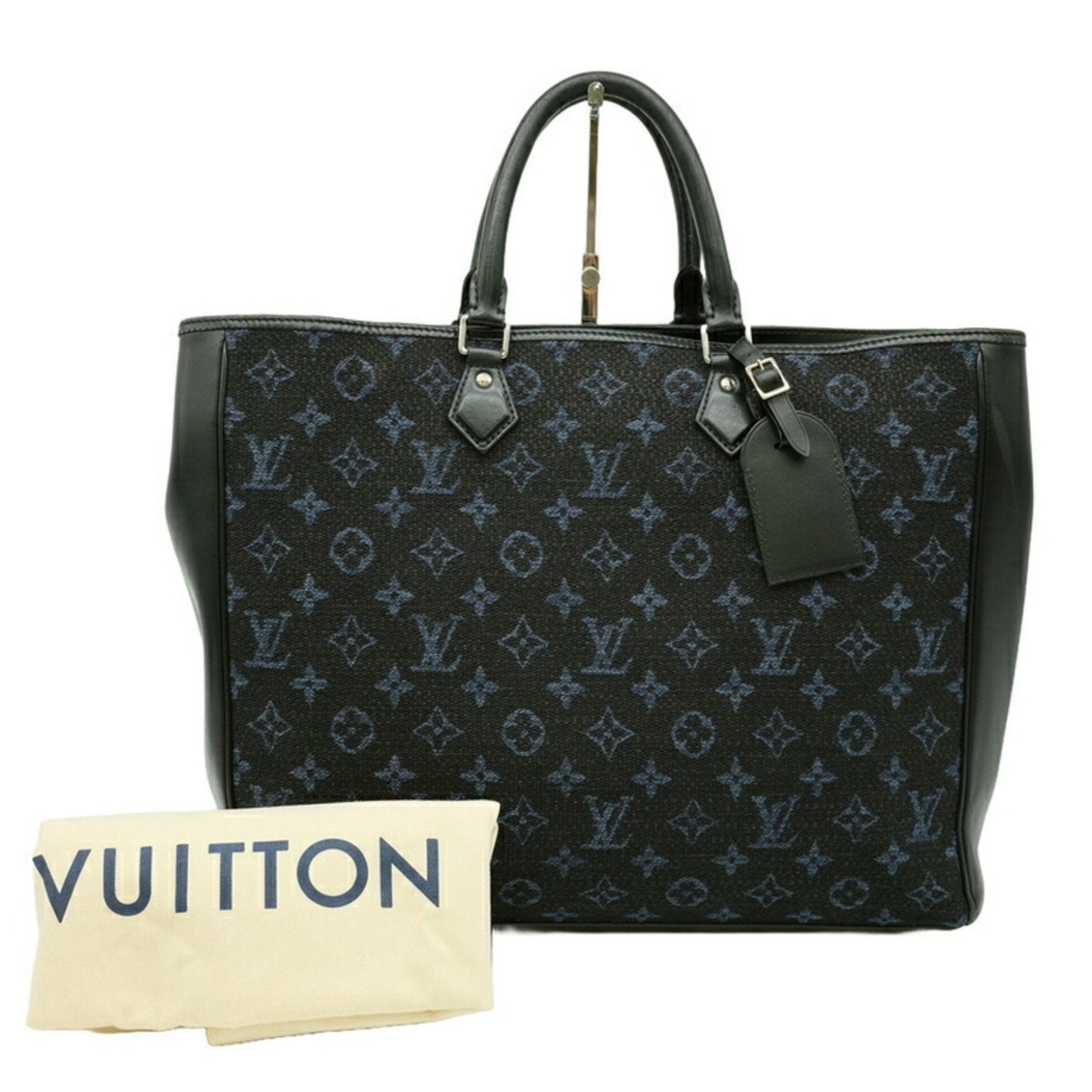 Louis Vuitton  Navy Monogram Leather Handbag Tote Bag
