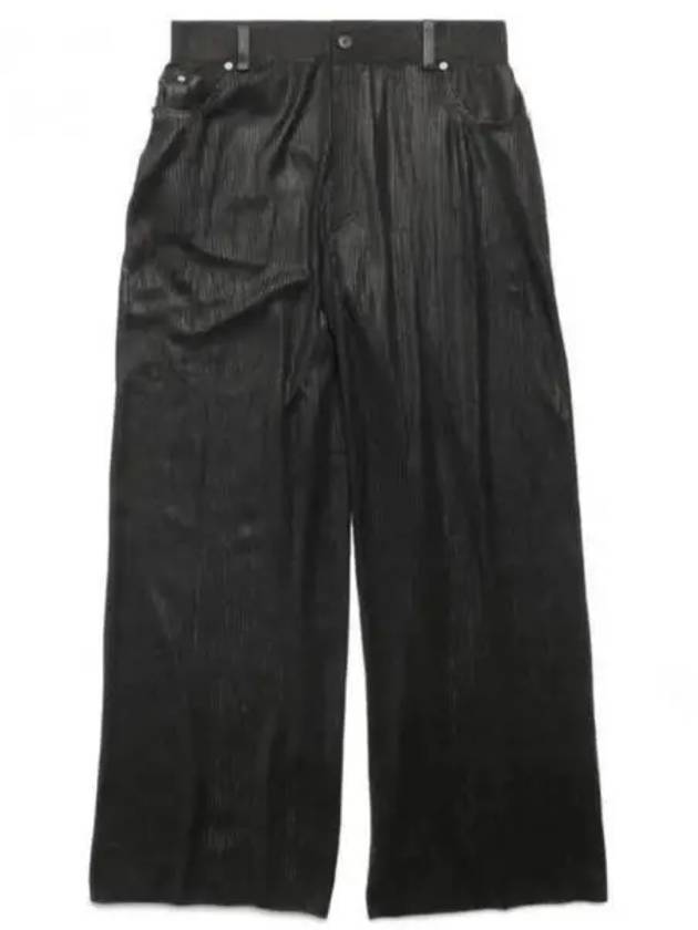 Luxury Balenciaga  Cotton High Waist Transparent Wide Pants Black