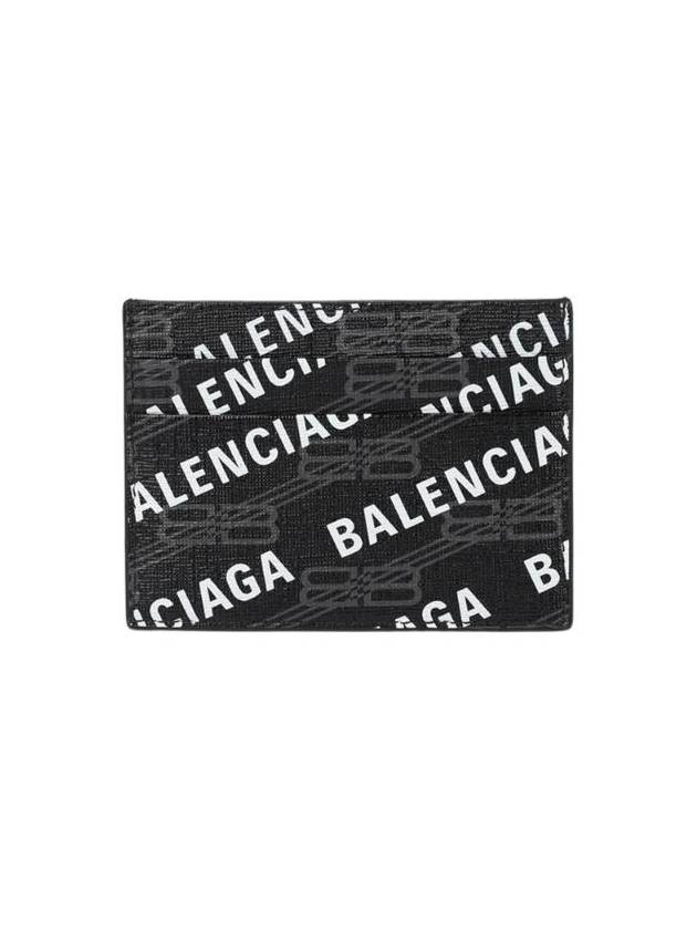 Luxury Balenciaga  Monogram Pattern Card Wallet Black