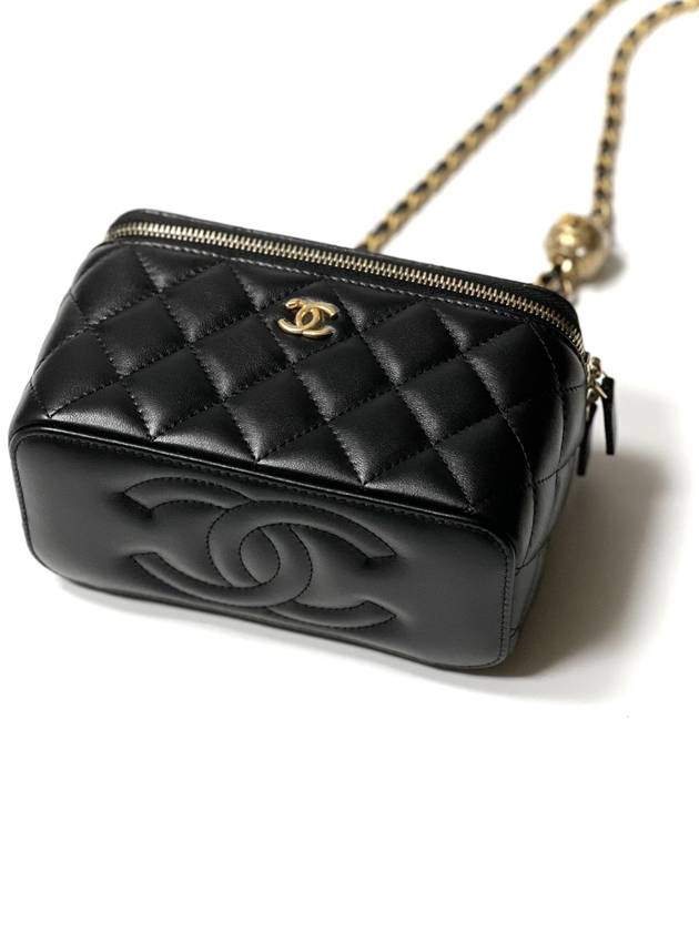 Chain Golden Ball Vanity Small Lambskin Cross Bag Black Chanel
