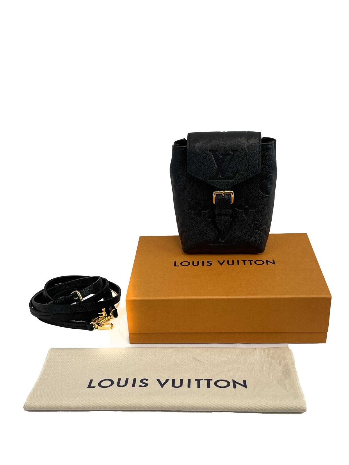 LOUIS VUITTON Tiny Backpack Monogram Empreinte Giant Leather Black