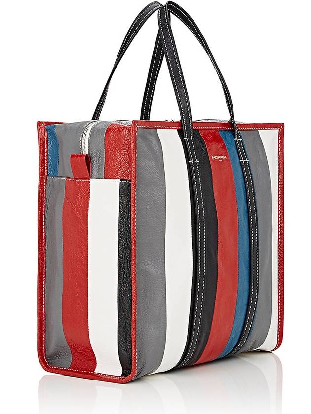 Luxury Balenciaga  Bazar Striped Shopper Medium Tote Bag