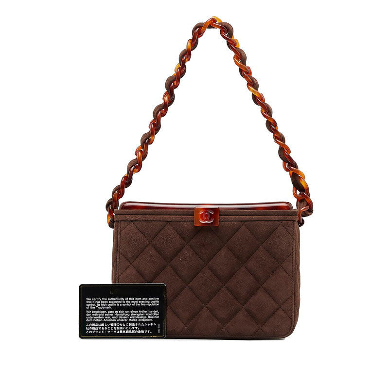 Chanel Matrases Cocomark Chain Vanity Bag Brown wedish Lady Chanel