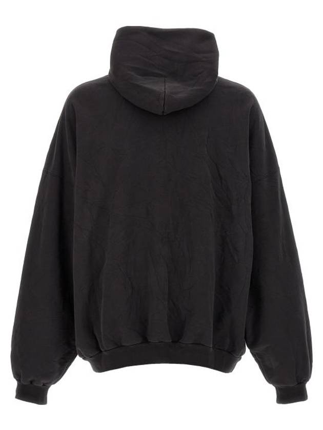 Luxury Balenciaga  Paris Logo Print Hoodie Black